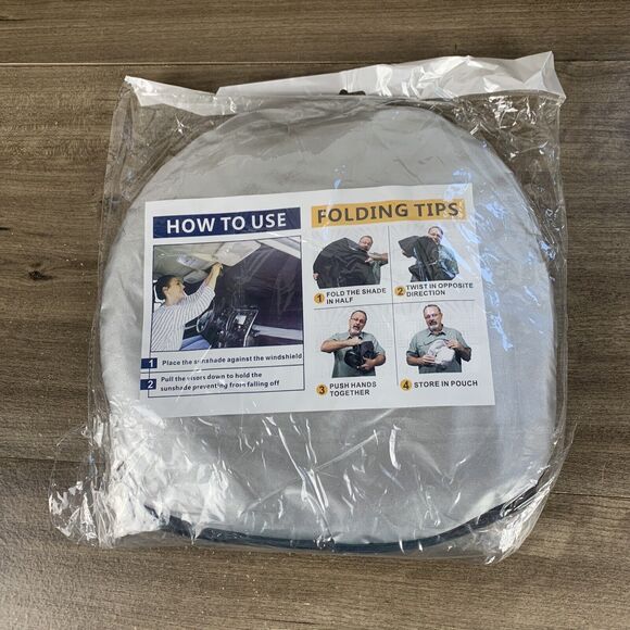 63" x 35" Soft Foldable Car Sun Shade Shield Block UV For Windshield - Picture 7 of 9